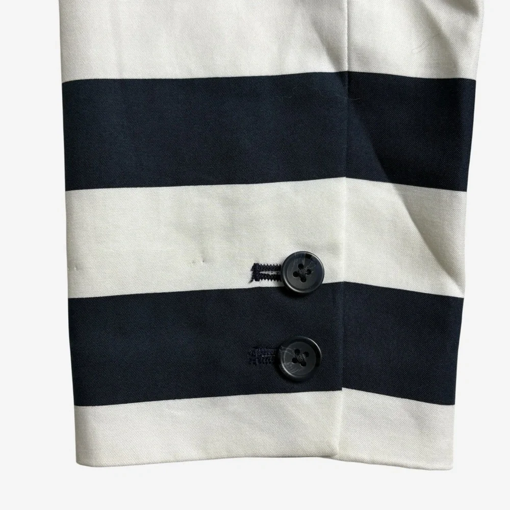 Banana Republic Striped Blazer 4 Navy White 3/4 Sleeve Nautical Preppy Career - Picture 5 of 12